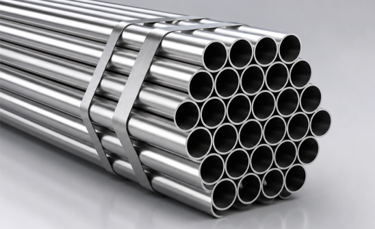Tightly strapped hexagonal bundle of stainless steel 439 441 round tubes